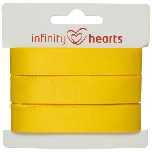 Infinity Hearts Satinband Dubbelsidigt 15mm 645 Gul - 5m