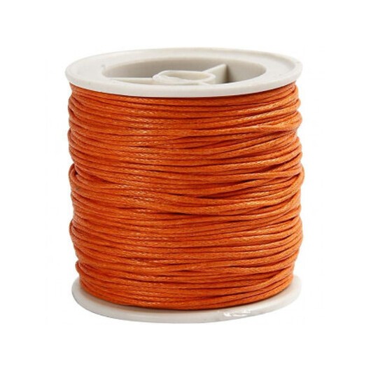 Makramégarn / Knytsnöre Vaxat Orange 1 mm 40 m