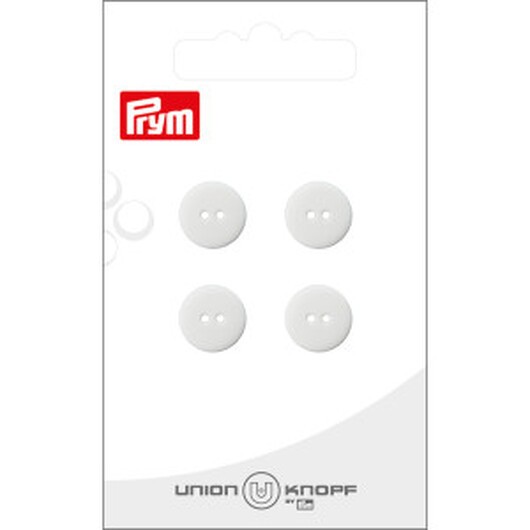 Prym Platt Plastknapp Vit 12 mm - 4 st.