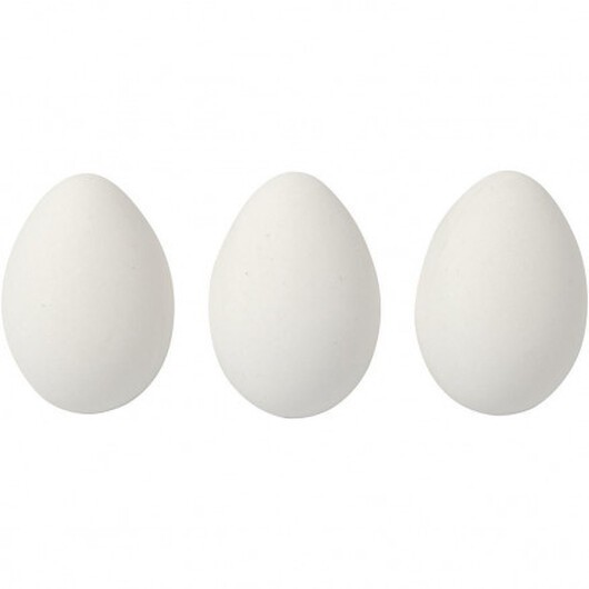 Plastägg/Påskägg Vit 6cm - 12 st.