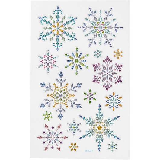 Diamond stickers, snöflingor, ark 10x16 cm, 1 ark