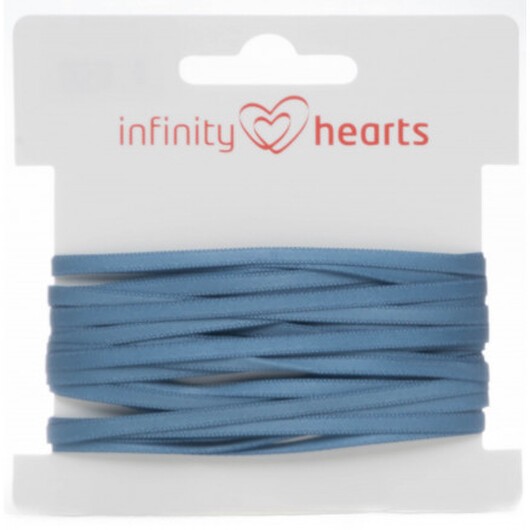 Infinity Hearts Satinband Dubbelsidigt 3mm 338 Blå - 5m