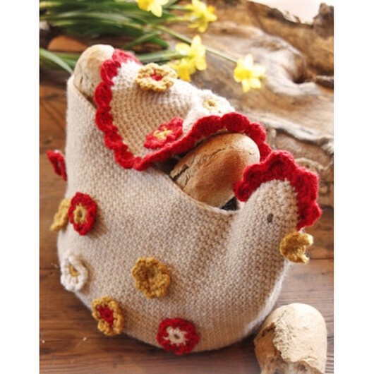 Henny Penny by DROPS Design - Höna korg virkmönster 22 cm