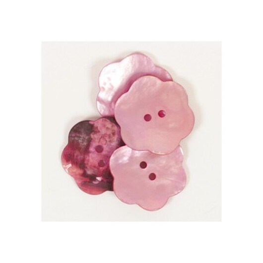 Drops Pärlemorknapp Blomma Rosa 25mm 603 - 1 st.