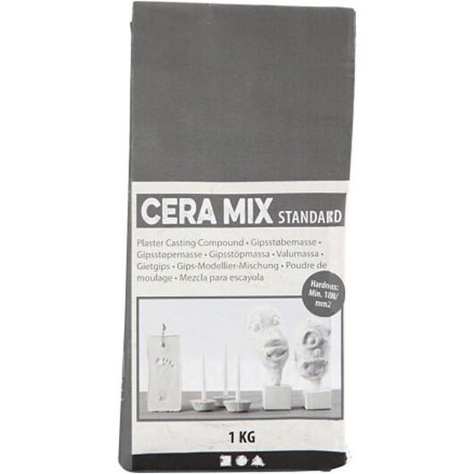 Cera-Mix Standard Modellgips, ljusgrå, 1 kg