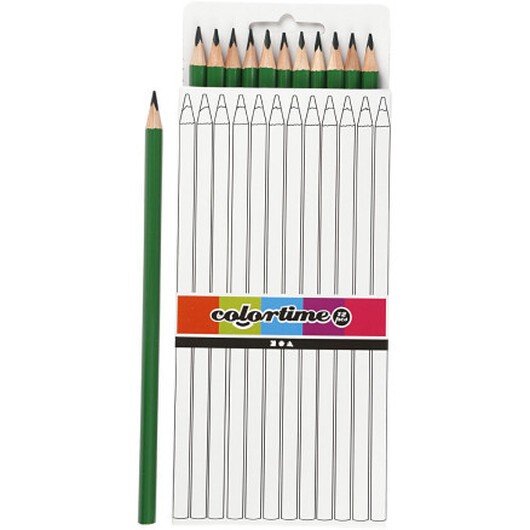 Colortime Färgblyerts, L: 17 cm, kärna 3 mm, grön, 12 st./ 1 förp.
