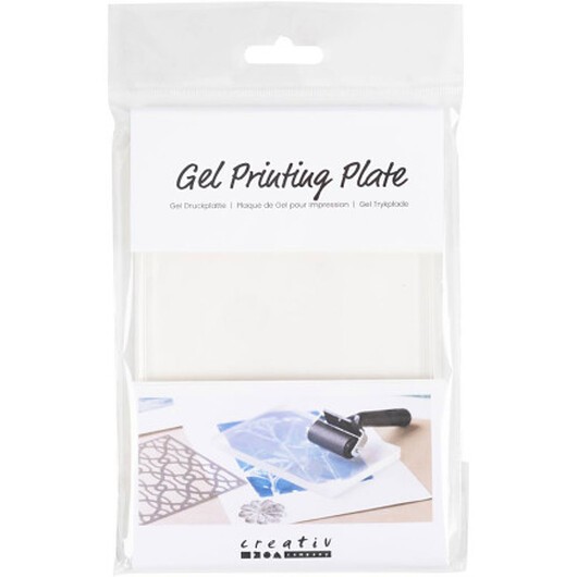 Gel Tryckplatta, storlek 12,7x17,8x1 cm, matt transparent, 1 st.