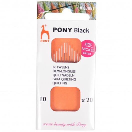 Pony Black Quiltenålar Stl. 10 - 20 st