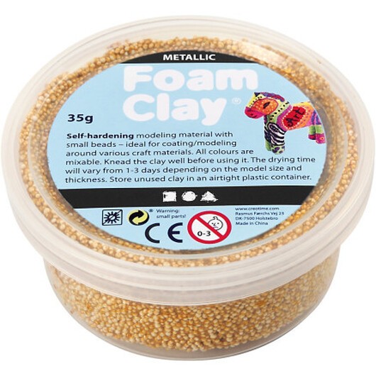 Foam ClayÂ® , metallic, guld, 35 g/ 1 burk