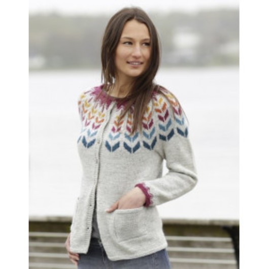 Joyride Cardigan by DROPS Design - Jacka med nordiskt mönster Stick-opskrift strl. S - XXXL