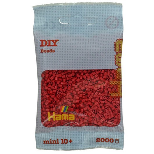 Hama Mini Pärlor 501-114 Körsbärsröd - 2000 st.
