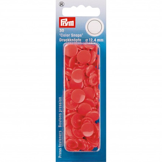 Prym Color Snaps Tryckknappar Plast Rund Röd 12,4mm - 30 st.