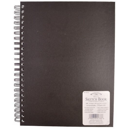 Skissbol Svart A4 Spiralrygg - 80 sidor