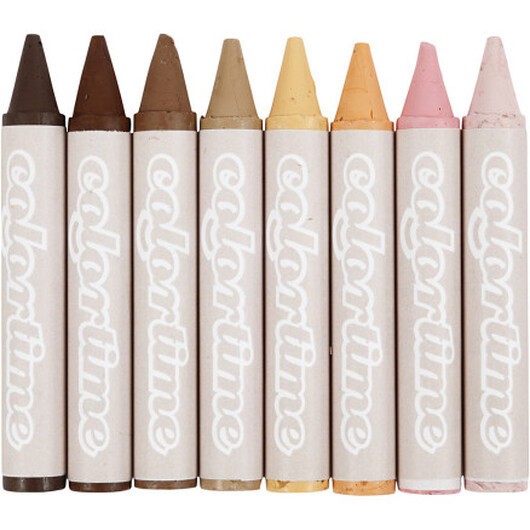 Vaxkritor, L: 10 cm, Dia. 15 mm, hudfärger, 8 st./ 1 förp.