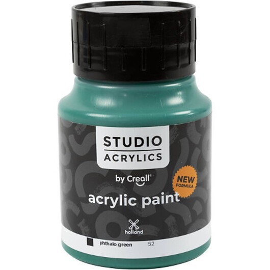Creall Studio Akrylfärg, täckande, phtalo green (52), 500 ml/ 1 flaska