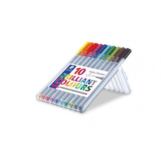 Staedtler Triplus Fineliner Tuschpennor Ass. färger 0,3mm - 10 st.