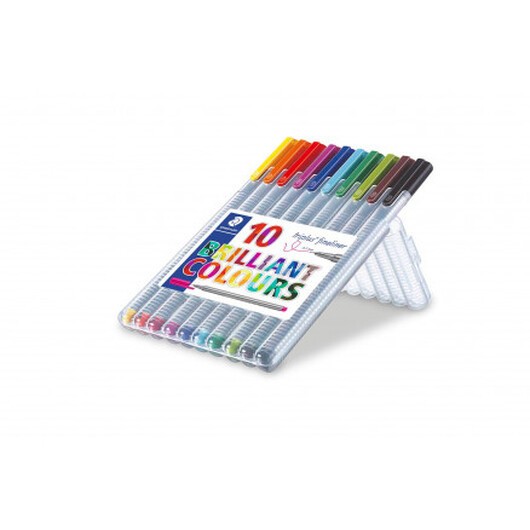 Staedtler Triplus Fineliner Vässare/Tusch Ass. färger 0,3mm - 10 st.