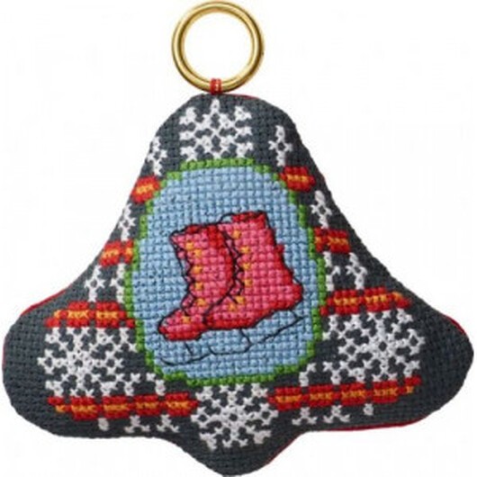 Permin Broderikit Skridskor i klocka 9x8cm