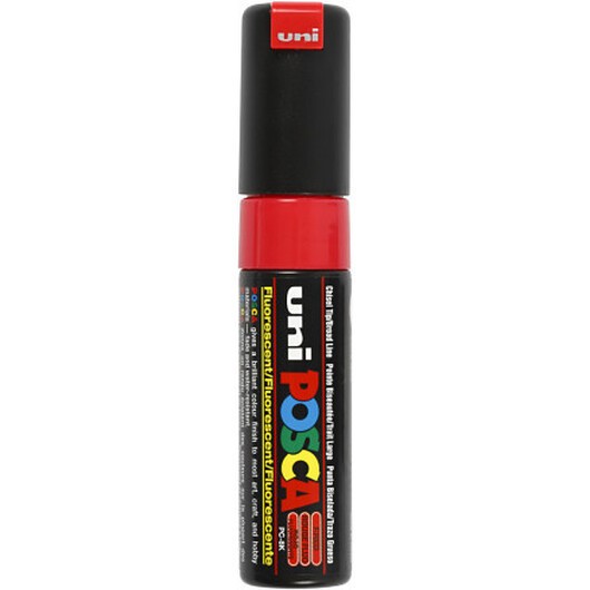 Posca Marker , nr. PC-8K, spets 8 mm, Broad, fluo red, 1 st.