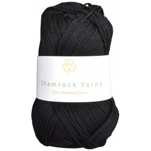 Shamrock Yarns Mercerised Cotton 01 Svart