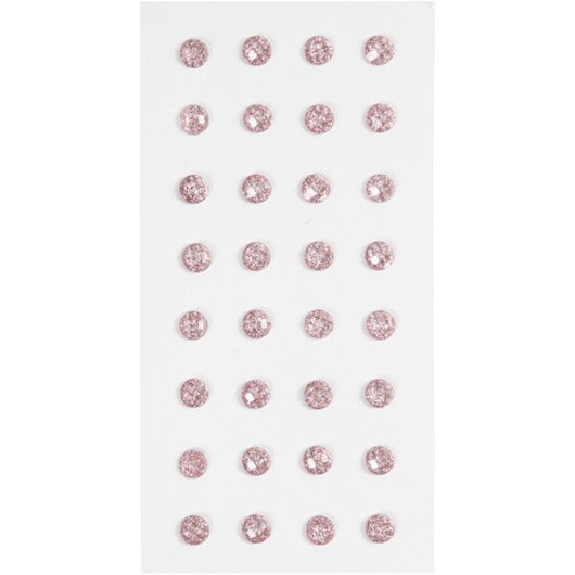 Strasssten, diam. 8 mm, rosa, 32 st / 1 frp.
