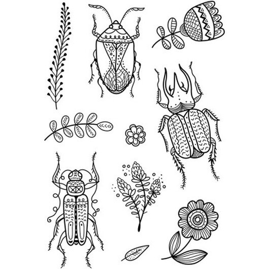 Clear Stamps, insekter, ark 11x15,5 cm, 1 ark