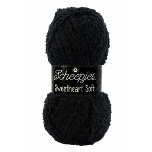 Scheepjes Sweetheart Soft Garn Unicolor 4 Svart