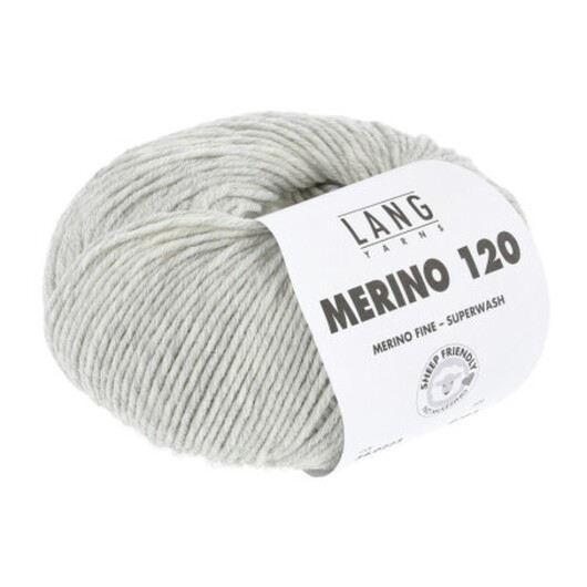 Long Yarns Merino 120 Garn 223 Ljusgrå Melange