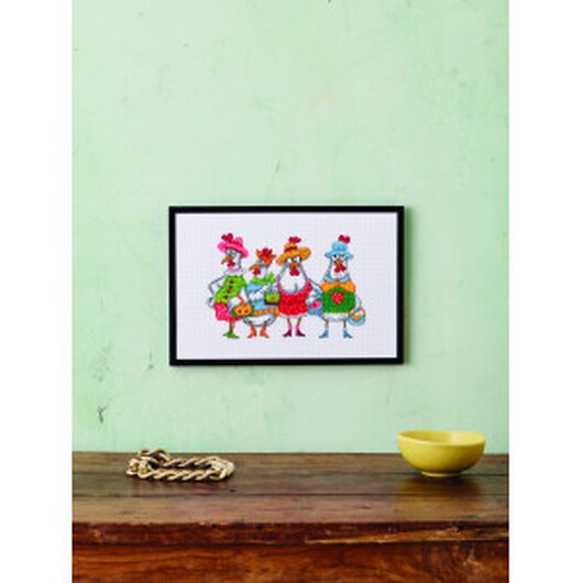 Permin Broderikit Chick-o-Holics 30x20cm