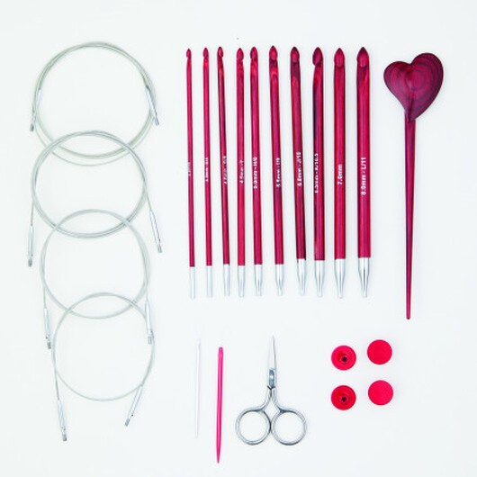 Knitpro Amore Virknålset 3-8 mm 10 storlekar för Tunisisk virkning