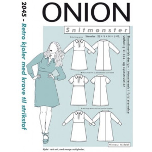 ONION Snittmönster 2045 Retroklänning med krage Str. XS-XL