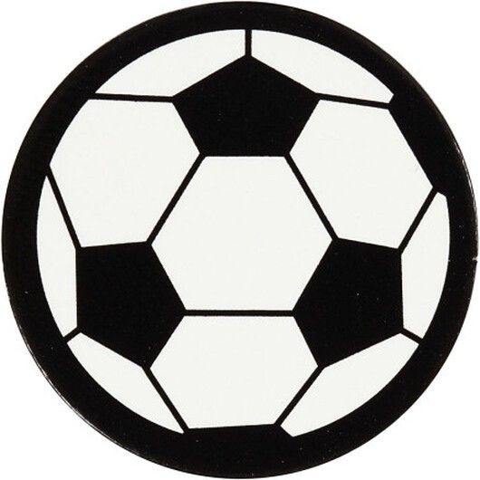 Kartongetikett, fotboll, Dia. 25 mm, vit/svart, 20 st./ 1 förp.