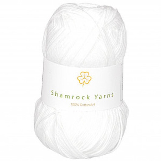 Shamrock Yarns 100% Bomull Garn 02 Vit