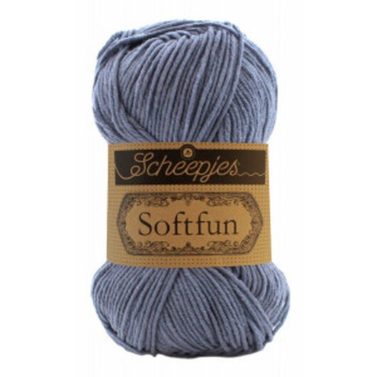 Scheepjes Softfun Garn Unicolor 2602 Blå Grå