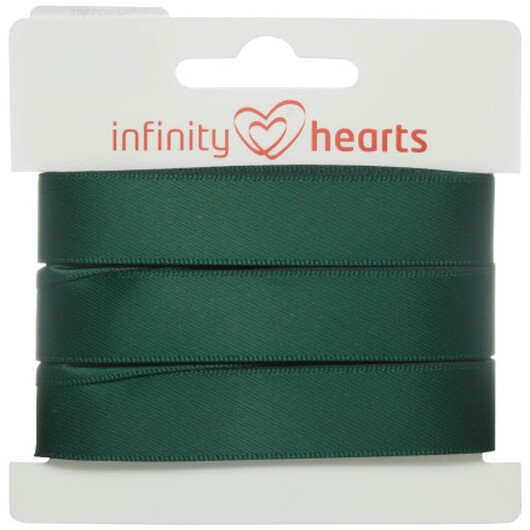 Infinity Hearts Satinband Dubbelsidigt 15mm 593 Armygrön - 5m