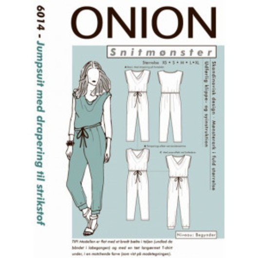 ONION Snittmönster 6014 Jumpsuit med draperering Str. XS-XL