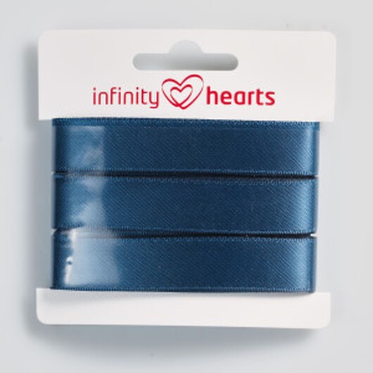 Infinity Hearts Satinband Dubbelsidigt 15mm 369 Militärblå - 5m