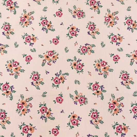 Bomullspoplin Blommor 150 cm 040 - 50 cm