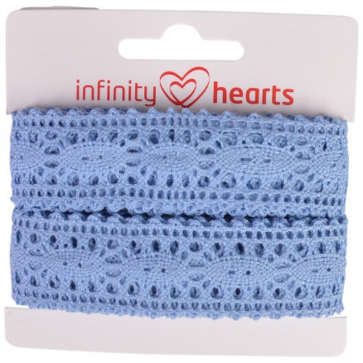 Infinity Hearts Spetsband Polyester 25mm 05 Blå - 5m