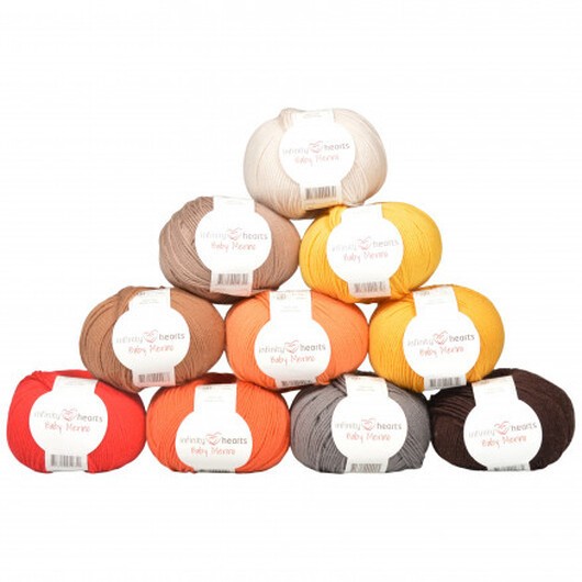 Infinity Hearts Baby Merino Garnpaket 13 Gråa och Bruna nyanser - 10 st