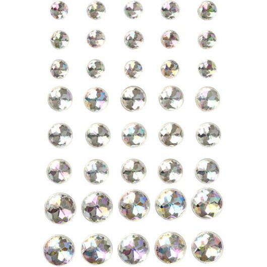 Strassstenar, storlek 6+8+10 mm, kristall, 40 st / 1 frp.