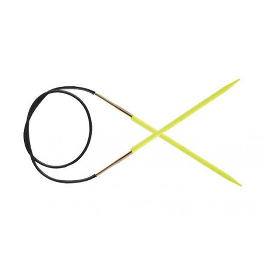 KnitPro Trendz Rundstickor Akryl 100cm 3,75mm / 39.4in US5 Fluorescent Green