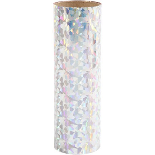 Dekorationsfolie, B: 15,5 cm, tjocklek 0,02 mm, silver, 50 cm/ 1 rl.