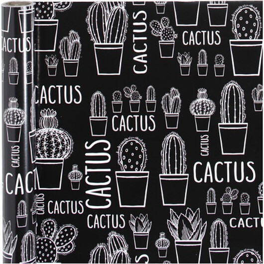 Presentpapper, kaktus, B: 50 cm, 80 g, 5 m/ 1 rl.