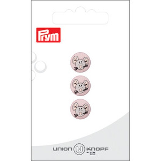 Prym Plastknapp Rosa Mus 12mm - 3 st.