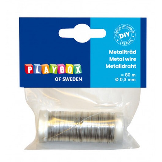 Playbox Metalltråd/Metallwire Silver 0,3mm 80m