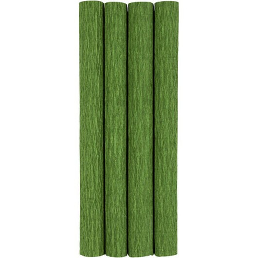 Kräppapper, ark 25x60 cm, Stretchbarhet: 180%, 105 g, lövgrön, 4 ark/ 1 förp.