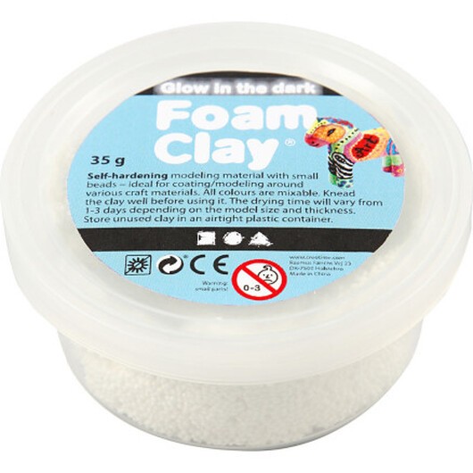 Foam ClayÂ® , glow in the dark, 35 g/ 1 burk