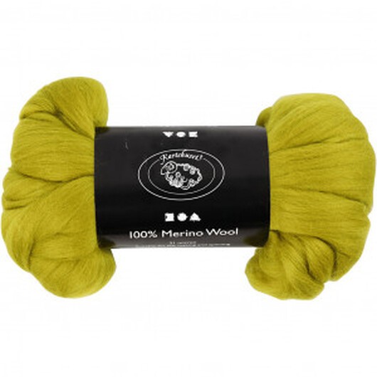 Kardad ull - Merino Garn, 21 my, 100 g, lemon