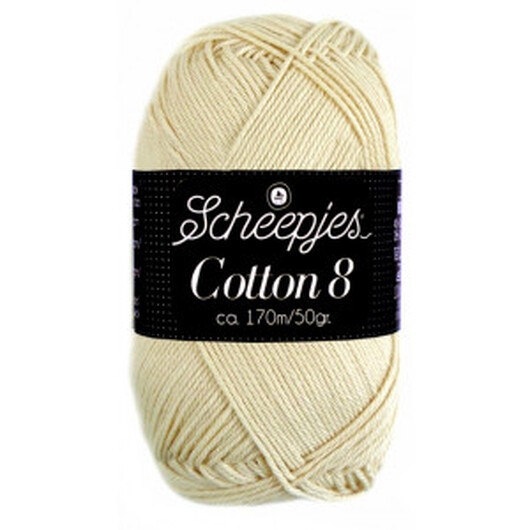 Scheepjes Cotton 8 Garn Unicolor 501 Ljus Beige